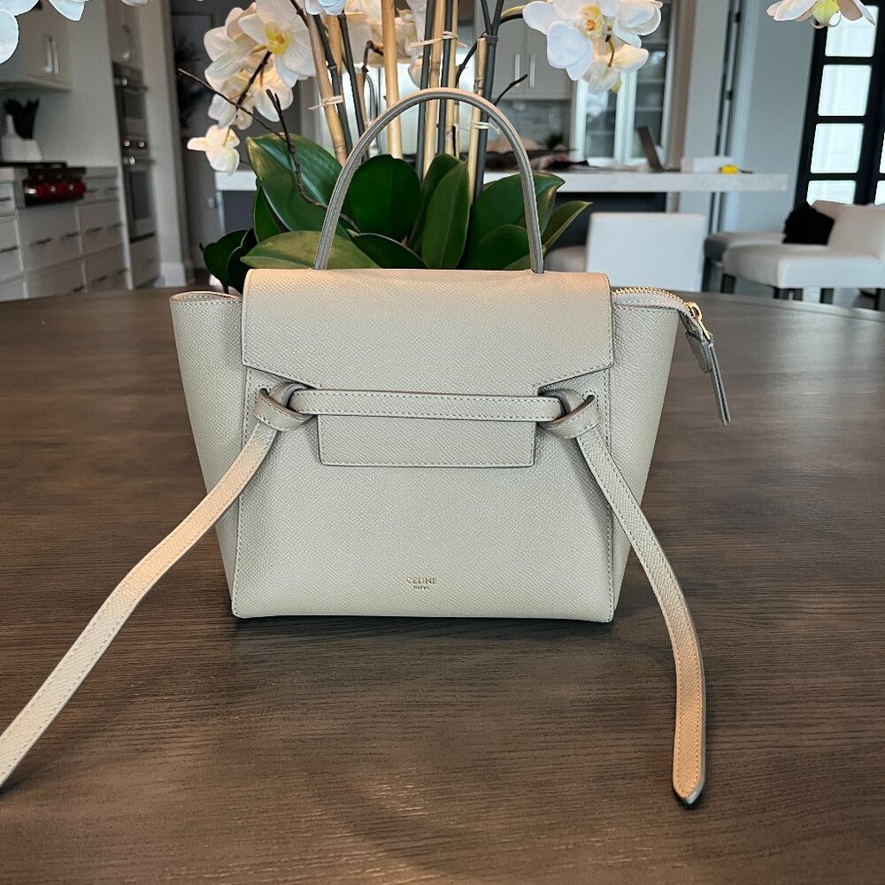 NWT Celine Nano Belt Bag Grained Calfskin Leather Light Taupe